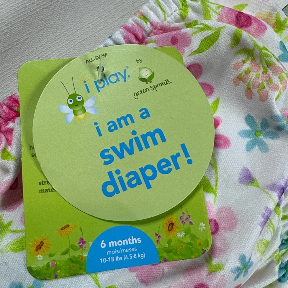 i play. Floral Reusable Swim Diaper - Pink,‎ Blue & Green